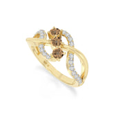 natural citrine infinity promise rings in yellow gold vermeil